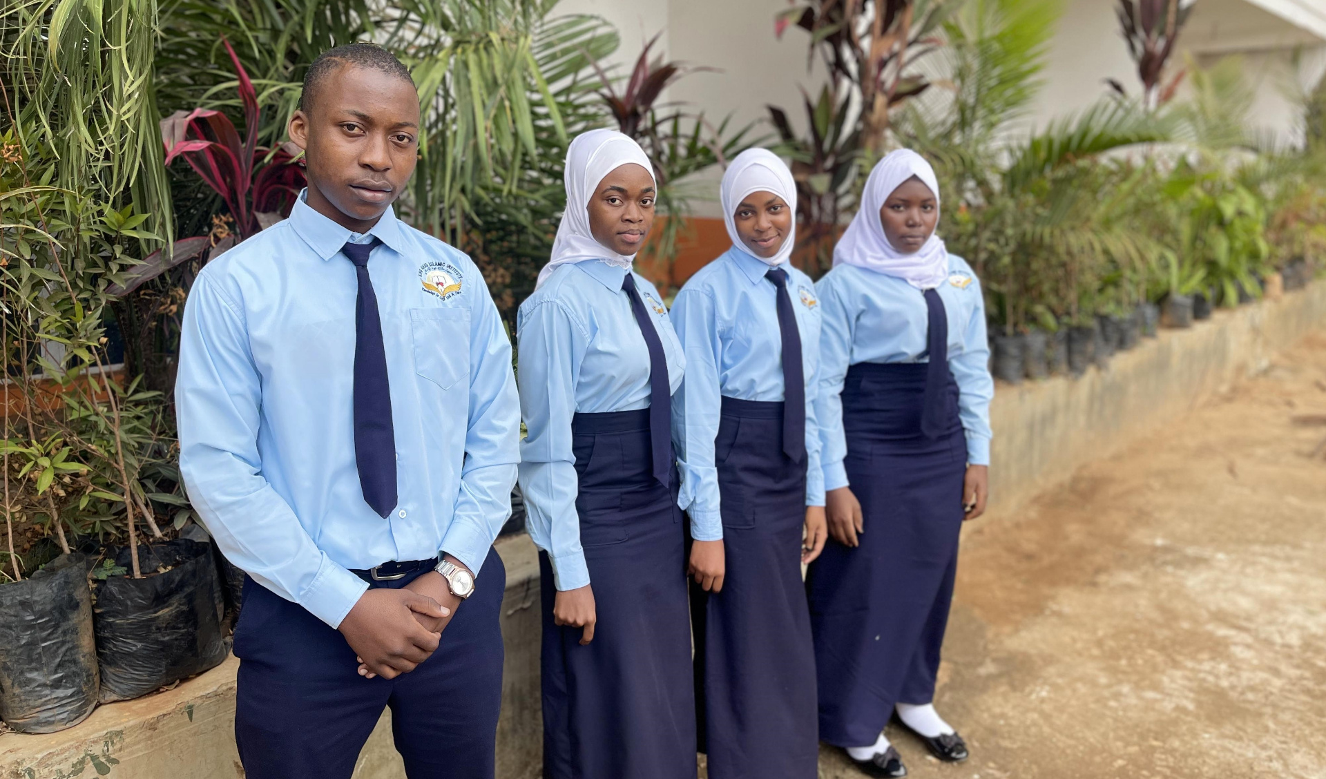Senior students in formal school attire